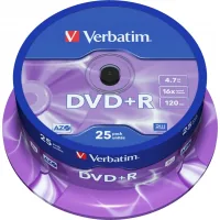 DVD disc Verbatim 4.7Gb 16X CakeBox 25pcs Silver (43500)