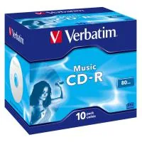 CD Verbatim CD-R 700Mb 16x Jewel Case 10 Pack Music (43365)