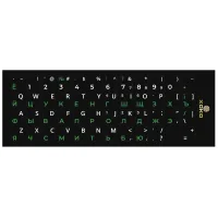 Keyboard sticker XoKo 48 keys UA/rus green, Latin white (XK-KB-STCK-SM)