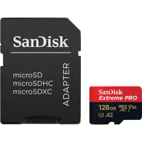 Memory card SanDisk 128 GB microSDXC UHS-I U3 Extreme Pro+SD Adapter (SDSQXCD-128G-GN6MA)