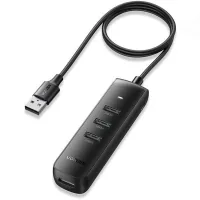 Концентратор Ugreen CM416 USB 2.0 4-in-1 4xUSB 2.0 1.0m active black (80657)