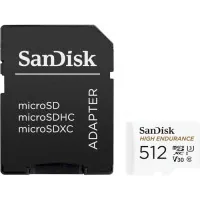 Memory card SanDisk 512GB microSDXC High Endurance UHS-I U3 V30 + SD adapter (SDSQQNR-512G-GN6IA)