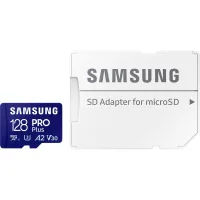 Memory card Samsung 128 GB microSDXC Pro Plus UHS-I U3 V30 A2 Class 10 + SD adapter (MB-MD128SA/EU)