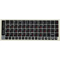 Наклейка на клавіатуру BestKey непрозора чорна, 68, червоний (BK13RED/025)