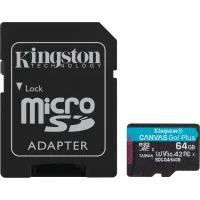 Memory card Kingston 64GB microSDXC class 10 UHS-I U3 V30 A2 Canvas Go Plus G4 (SDCG4/64GB)
