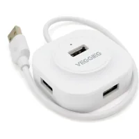 Концентратор VEGGIEG USB 2.0 to 4xUSB 0.3m white (V-U2407)