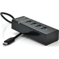 Концентратор Voltronic USB-C to 4xUSB 3.0 0.2m black (YT-TC3H4-B20/12940)