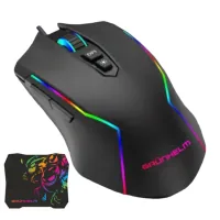 Mouse Grunhelm MS-656WD RGB USB Black + mouse pad (126952)