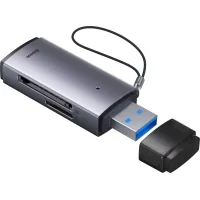 Flash card reader Baseus USB to SD/TF gray (WKQX060013)