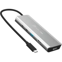 Hub J5create USB-C 7-in-1 USB 3.2 + USB-C PD + HDMI 4K + DisplayPort + SD/TF gray (JCD401-N)