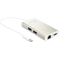 Hub J5create USB-C 5-in-1 2xUSB 3.0 + HDMI 4K + USB-C PD + RJ45 1000Mbps gray (JCA374-N)