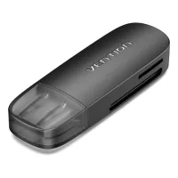 Flash card reader Vention USB 3.0 to SD+TF Black Dual Drive Letter (CLGB0)