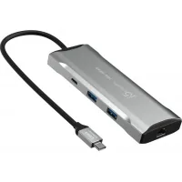 Порт-реплікатор J5create Dock-Station USB-C 10Gbps, 7-in-1 (хаб/HDMI/PD/картридер) (JCD393-N)