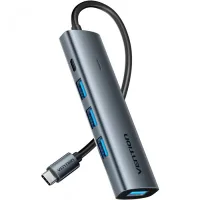Концентратор Vention USB-C to 4xUSB 3.0 + 1xUSB-C black (TGZHB)
