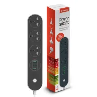 Мережевий фільтр живлення ColorWay CW-CHU33B, 3 розетки/3USB Black 1.8M (CW-CHU33B)