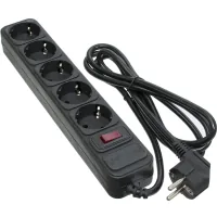 Network power filter Patron 1.8 m3*1mm2 (SP-1052) 5 outlets BLACK (EXT-PN-SP-1052)