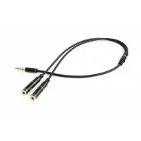 Кабель мультимедійний 3.5mm M to 2x3.5mm F 0.2m (4pin) Cablexpert (CCA-417M)