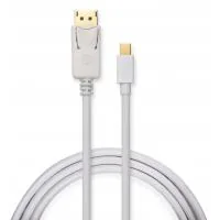 Кабель мультимедійний miniDisplayPort M to Display Port M 1.8m 4K white Vinga (VCPMDPDP1.8WH)