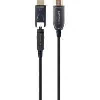 Кабель мультимедійний HDMI M to HDMI M 20.0m V2.0 AOC 4K60Hz gold Cablexpert (CCBP-HDMID-AOC-20M)