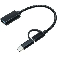 Adapter OTG AC-150 2in1 USB 3.0 - MicroUSB USB Type-C Black XoKo (AC-150-BK)