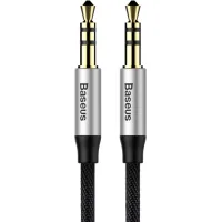 Кабель мультимедійний 3.5mm M to 3.5mm M 1.5m silver-black Baseus (CAM30-CS1)