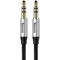 Кабель мультимедійний 3.5mm M to 3.5mm M 1.0m silver-black Baseus (CAM30-BS1)