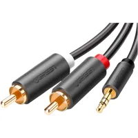 Кабель мультимедійний 3.5mm F to 2xRCA M 5.0m Black Ugreen (10513)