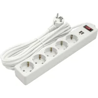 PowerPlant network power filter 5m, 5 sockets, USB 2.1A (JY-1056U/5) (PPSA10M50S5U)