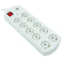 PowerPlant mains filter 5m, 10 outlets, USB, Euro, 100% copper (YS-N6065/5) (EX610556)