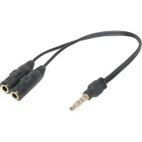 Adapter Jack 3.5mm M 4pin to 2 Jack 3.5mm F (Audio+MIC) Headset Jack Defender (63012)