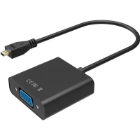 Adapter micro HDMI M to VGA F 0.3m 4K/2K Black Voltronic (YT-C-mcHDMI(M)/VGA(F)-B)