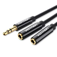 Кабель мультимедійний 3.5mm M to 2x3.5mm F 0.3m Vention (BBSBY)