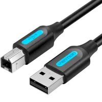Printer cable USB 2.0 AM/BM 2.0m 480Mbps PVC black Vention (COQBH)