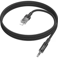 Кабель мультимедійний Lightning to 3.5mm M 1.0m Black HOCO (6942007612524)