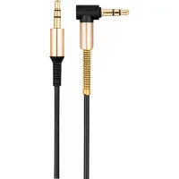 Кабель мультимедійний 3.5mm M to 3.5mm M 1.0m 90° corner Black HOCO (6957531025665)