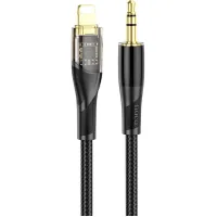Кабель мультимедійний Lightning to 3.5mm M 1.0m black Black HOCO (6931474791153)