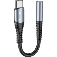 Adapter USB-C M to 3.5mm F LS33 metal gray HOCO (6931474761163)