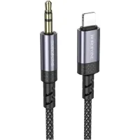 Кабель мультимедійний Lightning to 3.5mm M 1.0m grey BOROFONE (6941991118975)