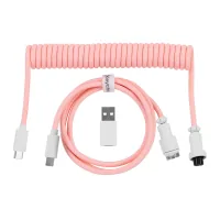 Data cable USB-C + USB A to USB-C 1.36m Coiled Aviator pink Keychron (CAB15_KEYCHRON)
