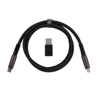 Data cable USB-C + USB A to USB-C 1.0m Double-Sleeved Geek black Keychron (CAB21_KEYCHRON)