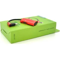 Adapter Lightning 4-in-1 Audio Adapter Lightning + 3.5mm red iKAKU (KSC-377)