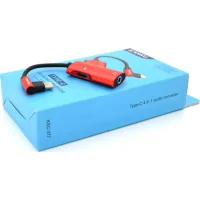 Adapter USB-C 4-in-1 Audio Adapter USB-C + 3.5mm red iKAKU (KSC-377-TC-R)