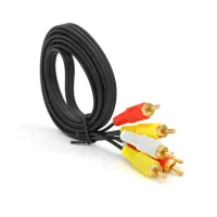Кабель мультимедійний 3xRCA M to 3xRCA M 1.5m black Voltronic (YT-3хRCA(M)/3хRCA(M)-1.5G)