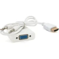 Adapter HDMI M to VGA F + Audio 0.1m 4K/2K white Voltronic (YT-C-HDMI(M)/VGA(F)+AUX-W)