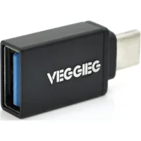 Adapter USB 3.0 AF to USB-C M OTG black VEGGIEG (OT-B)