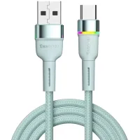 Data cable USB 2.0 AM to USB-C 1.0m 3A LED blue Essager (EXCT-XCD03)