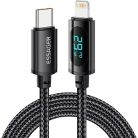 Data cable USB-C to Lightning 1.0m 29W LED black Essager (EXCTL-XY01-P)