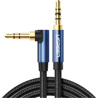 Кабель мультимедійний 3.5mm M to 3.5mm M 1.5m 90° corner AV112 blue Ugreen (60180)