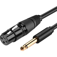 Кабель мультимедійний 6.35mm M to XLR F 2.0m AV131 black Ugreen (20719)