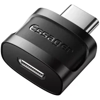 Перехідник USB-C M to Micro 5P F gray Essager (EZJMC-XL01)